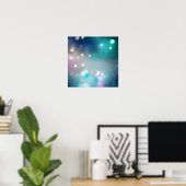 ティール（緑がかった色）《写真》ぼけ味背景 ポスター (ホームオフィス)