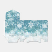 ティール（緑がかった色）《写真》ぼけ味雪雪の冬のベビースシャワー フェイバーボックス (折り畳みなし)