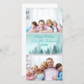 ティール（緑がかった色）冬の風景シーン2写真 – フォトカード シーズンカード (正面/裏面)