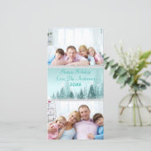 ティール（緑がかった色）冬の風景シーン2写真 – フォトカード シーズンカード (スタンド正面)