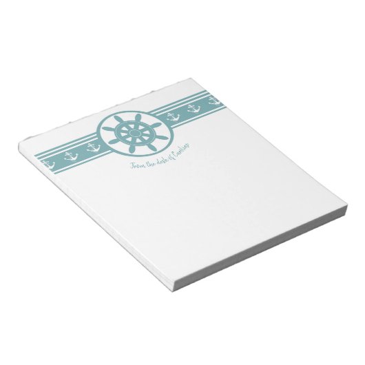 ティール(緑がかった色)出荷時のホイパーソナライズされたールメモ帳 ノートパッド (アングル)