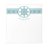 ティール(緑がかった色)出荷時のホイパーソナライズされたールメモ帳 ノートパッド (正面)