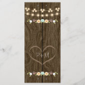 ティール(緑がかった色)列のライトの素朴秋の結婚式 メニュー (裏面)