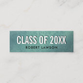 ティール（緑がかった色）動揺して級卒業名票 スキニー名刺 (正面)