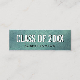 ティール（緑がかった色）動揺して級卒業名票 スキニー名刺