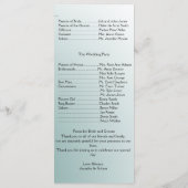 ティール（緑がかった色）勾配天然竹結婚式 プログラム (裏面)