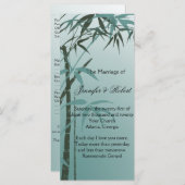 ティール（緑がかった色）勾配天然竹結婚式 プログラム (正面/裏面)