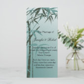 ティール（緑がかった色）勾配天然竹結婚式 プログラム (スタンド正面)