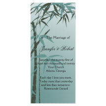 ティール（緑がかった色）勾配天然竹結婚式 プログラム