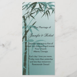 ティール（緑がかった色）勾配天然竹結婚式 プログラム