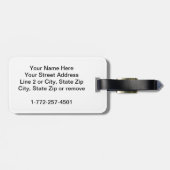 ティール（緑がかった色）千鳥格子のと黒 ラゲッジタグ (裏面横)