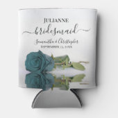 ティール（緑がかった色）又はダークアクアバラエレガントブリデスメ結婚イド 缶クーラー (正面)