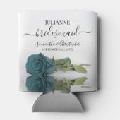 ティール（緑がかった色）又はダークアクアバラエレガントブリデスメ結婚イド 缶クーラー (裏面)