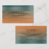 ティール（緑がかった色）及びオレンストライプジの名刺 名刺 (正面/裏面)