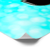 ティール（緑がかった色）及びキッチン用ブラックドリンクサイン ポスター (角)