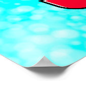 ティール(緑がかった色)及びキッチン用ブラックドリンクサイン ポスター (角)