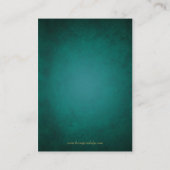 ティール(緑がかった色)及びティール(緑がかった色)スクロールゲスト情報の名刺 エンクロージャーカード (裏面)