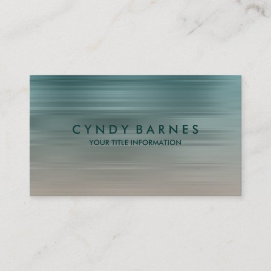 ティール(緑がかった色)及びトープストライプ名刺 名刺 (正面)