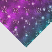ティール（緑がかった色）及びピンクグラデーショングリッター天体 薄葉紙 (詳細)