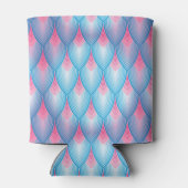 ティール（緑がかった色）及びピンク花弁パターン 缶クーラー (裏面)