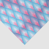 ティール（緑がかった色）及びピンク花弁パターン 薄葉紙 (詳細)