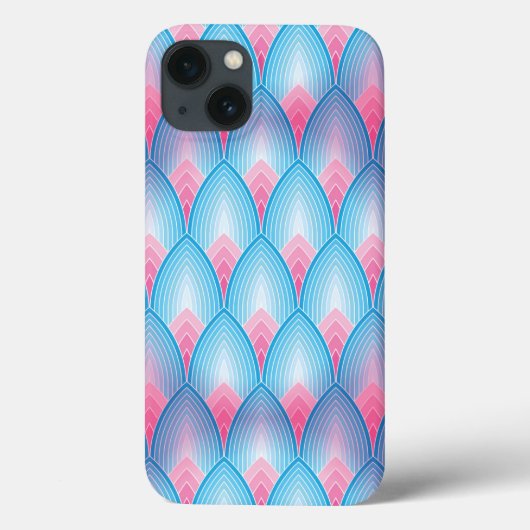 ティール（緑がかった色）及びピンク花弁パターン Case-Mate iPhoneケース (裏面)