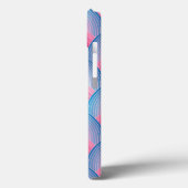 ティール（緑がかった色）及びピンク花弁パターン Case-Mate iPhoneケース (裏面 / 左)