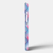 ティール(緑がかった色)及びピンク花弁パターン Case-Mate iPhoneケース (裏面 / 左)