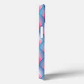 ティール(緑がかった色)及びピンク花弁パターン Case-Mate iPhoneケース (裏面 / 右)