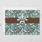 ティール(緑がかった色)及びブラウンのブロケードのブライダルシャワーの招待状 招待状 (正面)