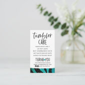 ティール（緑がかった色）及びブラックタンブラー気に名刺 名刺 (スタンド正面)