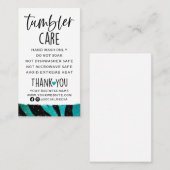 ティール（緑がかった色）及びブラックタンブラー気に名刺 名刺 (正面/裏面)