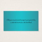 ティール(緑がかった色)及びブラックフローラ結婚式の引き出物ラベル (裏面)