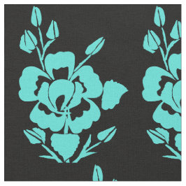 ティール（緑がかった色）及びブラック混紡綿織物 ファブリック