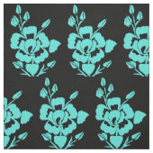 ティール（緑がかった色）及びブラック混紡綿織物 ファブリック (見本)