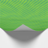 ティール（緑がかった色）及びライムグリーンシェブロンパターン ラッピングペーパー (角)