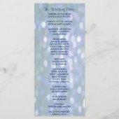 ティール（緑がかった色）及びラベンダー《写真》ぼけ味結婚式 プログラム (裏面)