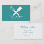 ティール(緑がかった色)及び白いベーカリー 名刺 (正面/裏面)