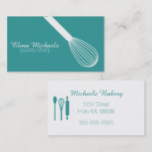 ティール（緑がかった色）及び白は払います 名刺 (正面/裏面)