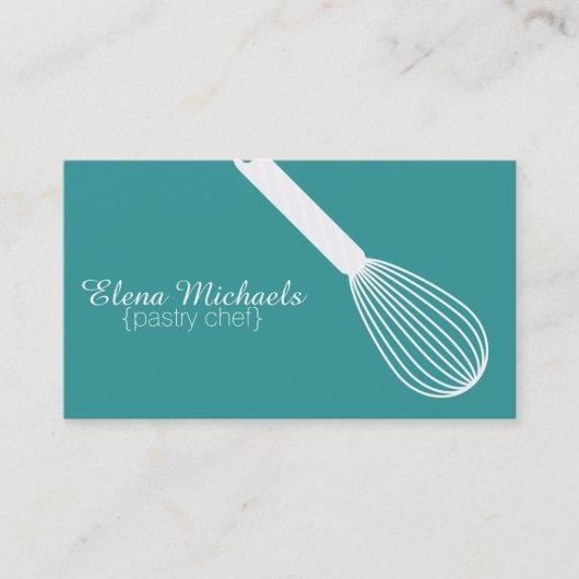 ティール（緑がかった色）及び白は払います 名刺 (正面)