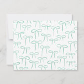 ティール（緑がかった色）及び白シンプル弓の個人文具 ノートカード (裏面)