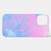 ティール(緑がかった色)及び白抽象芸術絵画類 Case-Mate iPhoneケース (裏面 (横))