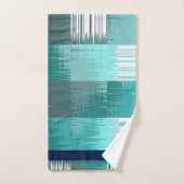 ティール(緑がかった色)及び白湯タオルセット バスタオルセット (ハンドタオル)