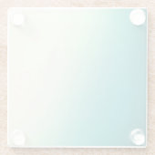 ティール（緑がかった色）及び白色勾配ガラスコースター ガラスコースター (裏面)