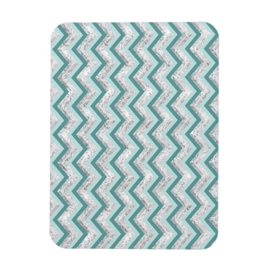 ティール(緑がかった色)及び結晶ジグザグパターン マグネット (縦)