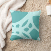 ティール（緑がかった色）及び茶色抽象芸術型枕 クッション (ブランケット)