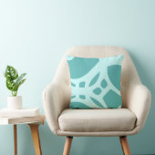 ティール（緑がかった色）及び茶色抽象芸術型枕 クッション (椅子)