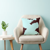 ティール（緑がかった色）及び茶色抽象芸術型枕 クッション (椅子)