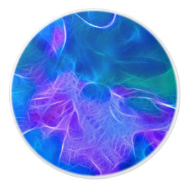 ティール（緑がかった色）及び藤色はフラクタルの芸術を抽出します セラミックノブ