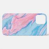 ティール(緑がかった色)及び赤色流体抽象芸術絵画類 Case-Mate iPhoneケース (裏面 (横))